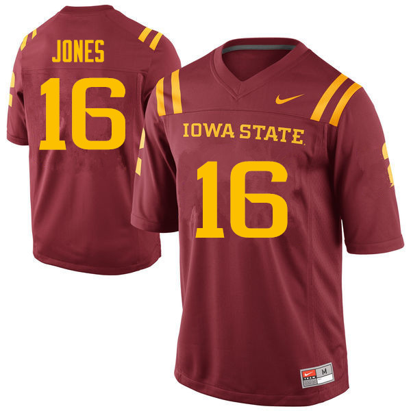 Men #16 Keontae Jones Iowa State Cyclones College Football Jerseys Sale-Cardinal